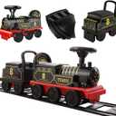 Ride on Train Toys Electric TrainSet with Track 2 Seaters Cargo Car,Music,Light Christmas Birthday Gifts for Toddlers Kids Boys Girls