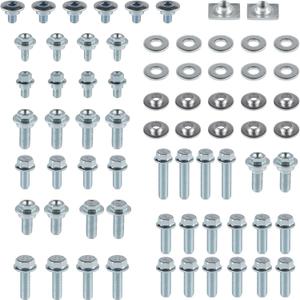 LivTee 70PCS Motorcycle Body Bolt Mounting Kits, for Plastics Seat Fenders Shrouds Fasteners Compatible with CR85 CR125 CR250 CR500 & CRF150 CRF250 CRF450 R Models CRF150R CRF250R CRF450R - White