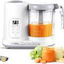 Baby Food Maker Pro Steamer Blender: 4 in 1 Auto Steam Blend and Puree Maker with Self-Clean for Healthy Baby and Toddler Meal Prep - BPA-Free (White Tochscreen)
