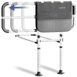 Bed Rails for Elderly Adults Safety, Adjustable Bed Assist Rail for Seniors with Motion Light & Storage Pouch, Widened Adult Bed Rails Fits Twin, Full, Queen, King Beds (Largea)