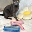 Pet Hair Remover and Reusable Lint Roller- Fluffy Paws Cat and Dog Hair Remover -Blue Color Handle