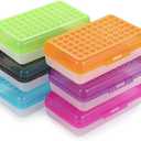 BTSKY 6 Pack Multipurpose Utility Box- Large Capacity Pencil Box with Lid Snap Closure Pencil Holder for Organize and Carry Pencils Watercolor Pens Stationery Office Supplies Organizer Colorful