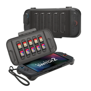 JSAUX Protective Case for Nintendo Switch 2 (2025), Hard Carrying Shell, Slim & Portable, Dustproof, Built-in 10 Game Card Slot, Travel-Carry, Full Protection Cover – Translucent Black PC0116