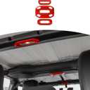 RT-TCZ for Jeep JL Red Dome Light Cover Trim for Jeep Wrangler JL Gladiator JT 2018-2023 Red Interior Accessories 3pcs