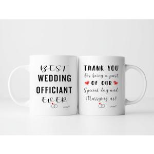 Best Wedding Officiant Ever Mug, Bride Groom Thank You Gifts for Women Men, Officiant Appreciation Present for Wedding Day from Couple, 11oz Ceramic Mug (white)