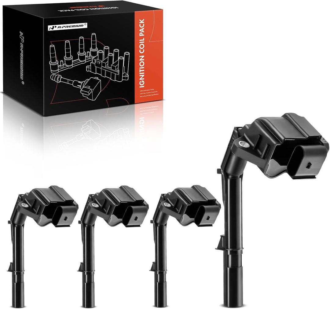 A-Premium Ignition Coil Packs of 4 L4 2.0L Compatible with Infiniti Q50, Q60 & Mercedes-Benz C300 C350E CLA250, E300, GLA250 GLC300, SLC300 SLK300, Metris & More