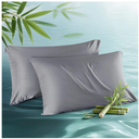 Bedsure Cooling Pillow Cases Queen Size Set of 2, Rayon Derived from Bamboo Cooling Pillowcases for Hot Sleepers, Soft & Breathable Cool Pillow Covers with Zipper, Dark Grey, Gifts, 20x30 Inches