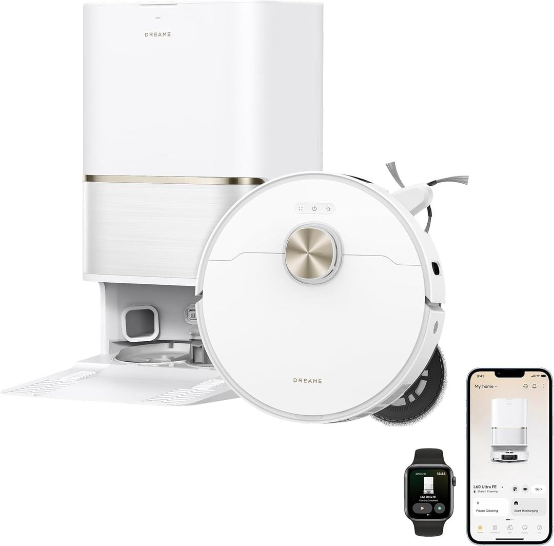 Dreame L60 Ultra FE Robot Vacuum and Mop, 212F (100C) Mop Self-Cleaning | 30,000Pa Suction Power, Corner Cleaning, Detangling TriCut Brush, Smart Multifunctional PowerDock, Obstacle Avoidance