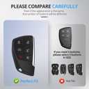 for Chevy GMC Key Fob Cover Accessories- Matte TPU with Leather Keychain for Silverado Sierra Tahoe Suburban Equinox Traverse Yukon Denali Terrain acadia (6 Buttons-Black Gold, 2 Pack)