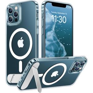 Temdan Magnetic Compatible with iPhone 12 Pro Max Case, [Built-in Invisible Kickstand][Compatible with MagSafe][Military Grade Shockproof] Slim Thin Phone Case for iPhone 12 Pro Max 6.7"