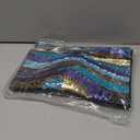 Makin' Waves Women's Blue & Gold Beaded Clutch, 12 x 8 inches