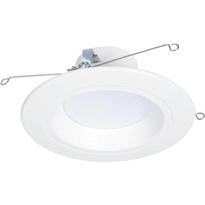 HALO RL 5/6 in LED Recessed Light Trim Selectable Color Temperature 2700K 3000K 3500K 4000K 5000K Dimmable Dim to Warm 600 Lumens Wet Location Indoor Outdoor Retrofit Downlight RL56069FSD2W1EWH