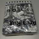 Boho 2x8 ft Runner Rug - Black and White Area Rug, Non-Slip, Washable, Indoor Outdoor Carpet for Hallway, Kitchen, Entryway