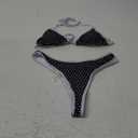 SUUKSESS Women Sexy Thong String 2 Piece Bikini Set Cheeky Halter Swimsuit, Large