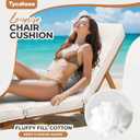 Outdoor Chaise Lounge Chair Cushion, Waterproof Non-Slip Patio Chaise Lounge Cushions for Outdoor Furniture, Thickened Patio Pool Lounger Chair Cushion, 76.4 x 22.8 x 4.7 Inches, Cream