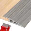 Vinyl Floor Transition Strip Door Threshold Self Adhesive 36 inch, Thresholds for Doorways, Edge-Reducer Transition-Strips for Door/Floor (Wood Grain Gray)
