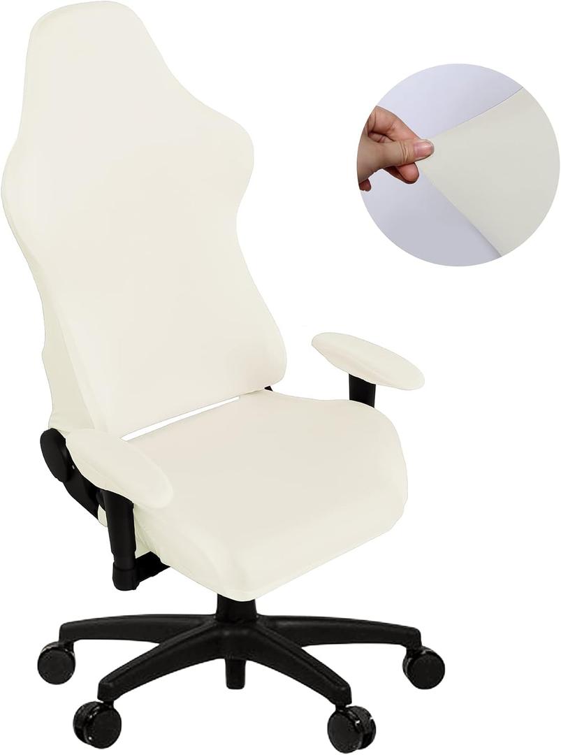 SARAFLORA Gaming Chair Covers Stretch Washable Computer Chair Slipcovers for Armchair, Swivel Chair, Gaming Chair,Computer boss Chair (Ivory, X-Large)