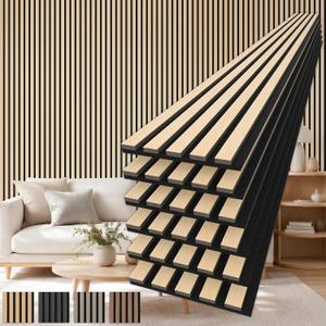 TONOR Wood Panels for Wall, 6 Pack 94.5'' x 7.9''-30.96 sq.ft Acoustic Wall Panels for Soundproof Sound Absorbing, Slat Wall Paneling for Interior Wall Decor, Home, Office and Room Decor, Oak