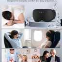MUSICOZY Sleep Mask with Bluetooth Headphones, 3D Wireless Sleeping Eye Masks, Bluetooth Eye Masks 14-Hour Playtime, Ultra-Soft Breathable, Perfect for Side Sleepers, Women Men(Classic Black)