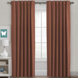 H.VERSAILTEX Blackout Curtains Thermal Insulated Window Treatment Panels Room Darkening Blackout Drapes for Living Room Back Tab/Rod Pocket Bedroom Draperies (2 Panels, Washed Spice, 52 x 96 Inch)