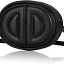 Black H cross bag for women,Fashion Small crossbody pack, Popular exquisite leather belt bag for women.