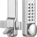 Keyless Gate Locks for Outdoor Fence, Mechanical Keypad Lock, Smart Lock for Outdoor Gate, Patio, Garage, Backyard, Bidirectional Install, Weatherproof Zinc Alloy (Silver)