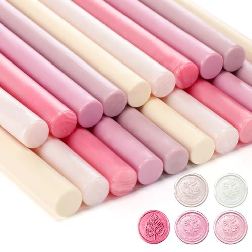 Dunzoom Glue Gun Wax Seal Sticks Sealing Wax Colored Glue Sticks for Craft Adhesive Waxing for Wedding Invitations Cards Envelopes Gift Wrapping Birthday Party(Pastel Colors), 18 Pieces