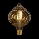 G40 LED Edison Bulb, Pumpkin Shape, Amber Hand-Blown Hard Glass, 4W 110-130V, E26, 2500K Warm Yellow Light, 400LM, Non-Dimmable, Indoor Decor Lighting (TwistCone)