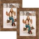 TOFOREVO Picture Frames 4x6 Set of 2 Rustic Wood Grain Photo Frame for Gallery Wall Mounting or Tabletop Display