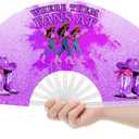 2 x Fans For Line Dancing, Hand Fan Foldable,Hand Fans for Women Foldable, Clack Fan,Western Large Festival Folding Fans, 26in(Purple)