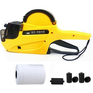 2-Line 20 Digits MX6602 Price Label Gun w/ 5 Rolls/2800 White Labels 3 Inkers,Price Labeler,Label Maker Machine,Pricing Tag Gun with String for Office, Retail Shop, Grocery Store(MX6602)