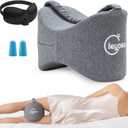 Side Sleepers Knee Leg Pillow Leg Pillow for Side Sleeping with Strap,100% Memory Foam Wedge Contour Spacer Cushion for Back, Hip Knee Pregnancy Sciatica Pain Relief Free Sleep Grey