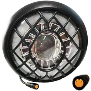 E-Bike Head Light Bicycle Retro Waterproof 3-Pin Female Connector 36V 48V 52V LED Front Light Super Bright LED Bike Headlight Ultra Bright Bike Safety Light Mounting on Front Fork