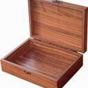 Handmade Walnut-Colored Keepsake Storage Box with Lid - Ideal Gift for Weddings, Anniversaries, Birthdays, or Travel Letters. Perfect for Home Decoration (Storage Box-25 * 18cm)