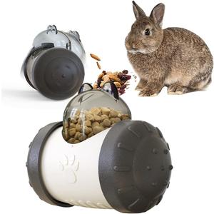 Interactive Treat Ball, Snack Toy Ball for Rabbits, Roll and Push, Exercise Your Pet's Body, Use with Diced Carrot, Dried Herbs, Treats Dispensing Toys (Black)
