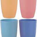 LuckyZone Wheat Straw Reusable Cup (12 oz) - Unbreakable Drinking Glasses Sets - Dishwasher Safe Tumbler - Lightweight, BPA Free and Eco friendly (4 Color)