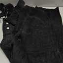 chouyatou Women's Fall Winter Corduroy Overalls Boyfriend Adjustable Strap Bib Jumpsuit Barrel Harem Pants (X-Large, Black)