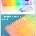 CHONCHOW LED Keyboard and Mouse, 104 Keys Rainbow Backlit Keyboard and 7 Color RGB Mouse, White Gaming Keyboard and Mouse Combo for PC Laptop Xbox PS4 Gamers and Work  (NO MOUSE)