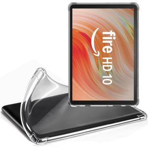 Zcooooool Case for Amazon Fire HD 10 Tablet (13th Gen, 2023) - Reinforced Corners 10.1" Cover (Transparent)