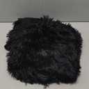 XeGe Fluffy Stuffed Animal Storage Bean Bag Chair Cover (No Filler), Faux Fur Washable Ultra Soft Bean Bag Cover for Plush Toys or Textile, Plush Shaggy Large Bean Bag for Adults Kids Teens, Black (Large(38"x38"x40"))