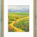 Golden State Art,11x14 Ornate Picture Frame for 8x10 Photo with Mat or 11 x 14 Prints without Mat, Real Glass Wall Display(Color:Distressed Blue Gold)