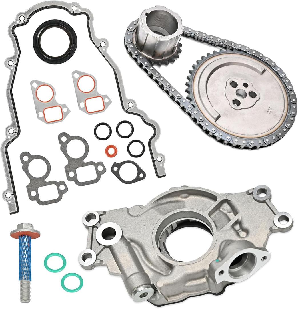 LS High Volume Oil Pump Timing Chain Kit w/Gaskets M295HV Fit for Chevy GM 4.8L 5.3L 5.7L 6.0L LS1 LS2 LS3 L96 LM7 LR4 LQ4 Gen 3 4 V8 Engine 1997-2013