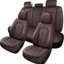 MINGBRON Car Seat Covers,Car Seat Protector Waterproof,Seat Covers Full Set, Car Seat Protectors,Automotive Seat Covers Fit for Most Cars Brown