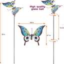 Juegoal Set of 4 Butterfly Garden Stake Decor, 32" Metal Colorful Butterflies Stakes, Yard Art Ornaments for Mom, Mothers Day Ideal Gifts, Outdoor Lawn Porch Pathway Patio Plant Pot Flower Bed
