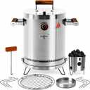 INGRILL Mini Charcoal Grill Smoker Portable BBQ 6 LBS Stainless Steel Barrel for Camping, Small Outdoor Cooking with Thermometer