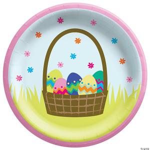 6 3/4" Easter Basket Disposable Round Paper Dessert Plates - 12 ct., 8 Plates Per Pack, And Napkins, 9 3/4" - 8 ct. 16 Napkins Per Pack