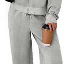 Aleumdr Women's 2 Piece Outfits Tracksuit Zip Up Long Sleeve Sweatshirt and Joggers Pants Matching Sets with Pockets (Medium)
