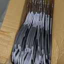 Tonswachic Pack of 50 Coat Hangers, Space-Saving Plastic Clothes Hangers, Non-Slip, 0.2 Inches Slim, 360 Swivel Silver Hook for Shirts, Pants & Wet/Dry Garments, Light and Dark Gray