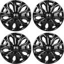 16‘’ Hubcaps Compatible with Ford Transit 150 250 350 2015-2023; Set of 4 Pcs；Glossy Black