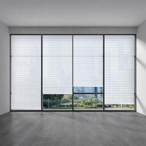 Threehoney 9 Pcs 35 x 110 Inches Temporary Blinds for Indoor Windows No Tools Cut to Size Fabric Paper Pleated Shades Adhesive Privacy Blinds for French Door Sliding Door Light(White)